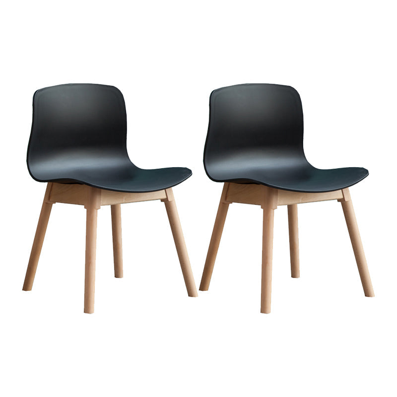 Natural Beech Legs Side Chair Scandinavian Armless Dining Chairs Black 2 Piece Set Clearhalo 'Dining Chairs' 'Dining Tables & Seating' 'dining_chair' 'furn' 'furn_dining_chair' 'Furniture' 'Kitchen & Dining Furniture' 5598134