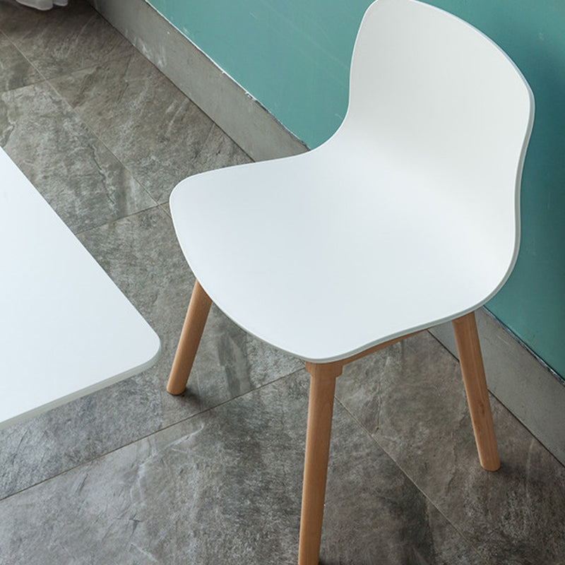 Natural Beech Legs Side Chair Scandinavian Armless Dining Chairs Clearhalo 'Dining Chairs' 'Dining Tables & Seating' 'dining_chair' 'furn' 'furn_dining_chair' 'Furniture' 'Kitchen & Dining Furniture' 5598138