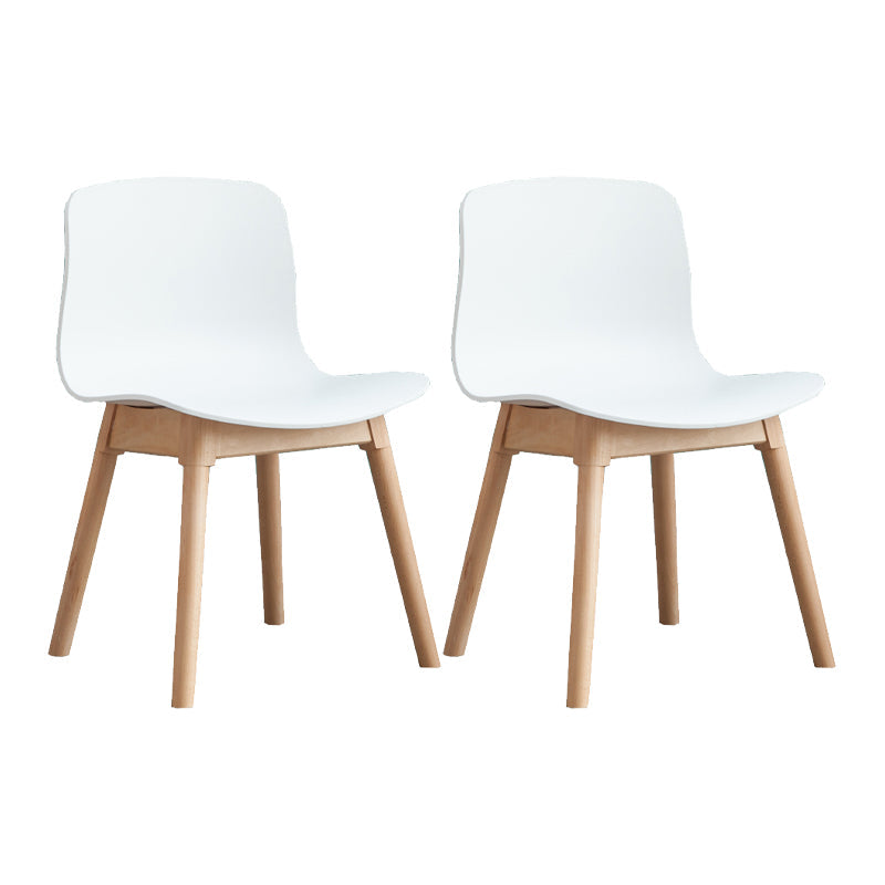 Natural Beech Legs Side Chair Scandinavian Armless Dining Chairs White 2 Piece Set Clearhalo 'Dining Chairs' 'Dining Tables & Seating' 'dining_chair' 'furn' 'furn_dining_chair' 'Furniture' 'Kitchen & Dining Furniture' 5598144
