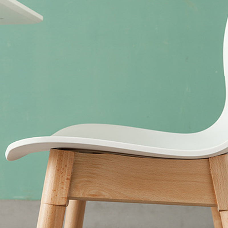 Natural Beech Legs Side Chair Scandinavian Armless Dining Chairs Clearhalo 'Dining Chairs' 'Dining Tables & Seating' 'dining_chair' 'furn' 'furn_dining_chair' 'Furniture' 'Kitchen & Dining Furniture' 5598145