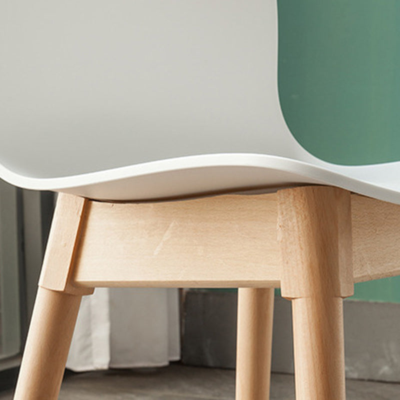 Natural Beech Legs Side Chair Scandinavian Armless Dining Chairs Clearhalo 'Dining Chairs' 'Dining Tables & Seating' 'dining_chair' 'furn' 'furn_dining_chair' 'Furniture' 'Kitchen & Dining Furniture' 5598146