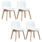 Natural Beech Legs Side Chair Scandinavian Armless Dining Chairs White 4 Piece Set Clearhalo 'Dining Chairs' 'Dining Tables & Seating' 'dining_chair' 'furn' 'furn_dining_chair' 'Furniture' 'Kitchen & Dining Furniture' 5598147