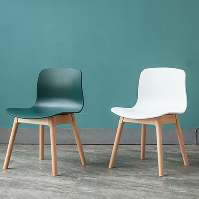 Natural Beech Legs Side Chair Scandinavian Armless Dining Chairs Clearhalo 'Dining Chairs' 'Dining Tables & Seating' 'dining_chair' 'furn' 'furn_dining_chair' 'Furniture' 'Kitchen & Dining Furniture' 5598153