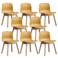 Natural Beech Legs Side Chair Scandinavian Armless Dining Chairs Yellow 8 Piece Set Clearhalo 'Dining Chairs' 'Dining Tables & Seating' 'dining_chair' 'furn' 'furn_dining_chair' 'Furniture' 'Kitchen & Dining Furniture' 5598166