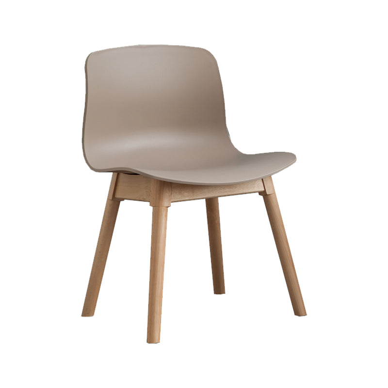 Natural Beech Legs Side Chair Scandinavian Armless Dining Chairs Camel 1 Piece Clearhalo 'Dining Chairs' 'Dining Tables & Seating' 'dining_chair' 'furn' 'furn_dining_chair' 'Furniture' 'Kitchen & Dining Furniture' 5598167