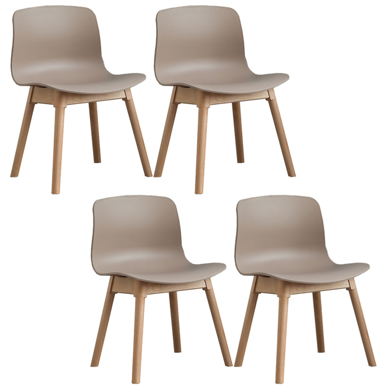 Natural Beech Legs Side Chair Scandinavian Armless Dining Chairs Camel 4 Piece Set Clearhalo 'Dining Chairs' 'Dining Tables & Seating' 'dining_chair' 'furn' 'furn_dining_chair' 'Furniture' 'Kitchen & Dining Furniture' 5598169