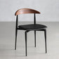 Industrial Stackable Dining Chairs Black Iron Legs Armless Dining Side Chair