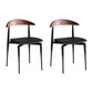 Industrial Stackable Dining Chairs Black Iron Legs Armless Dining Side Chair