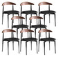 Industrial Stackable Dining Chairs Black Iron Legs Armless Dining Side Chair