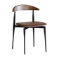 Industrial Stackable Dining Chairs Black Iron Legs Armless Dining Side Chair