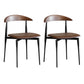 Industrial Stackable Dining Chairs Black Iron Legs Armless Dining Side Chair