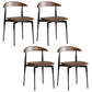 Industrial Stackable Dining Chairs Black Iron Legs Armless Dining Side Chair