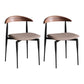 Industrial Stackable Dining Chairs Black Iron Legs Armless Dining Side Chair