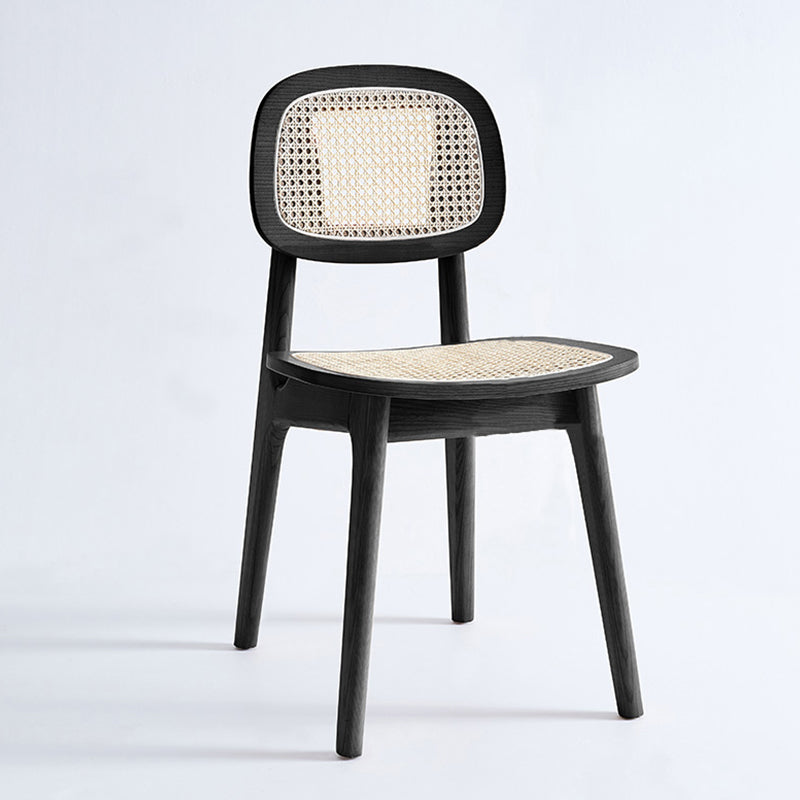 Rubber Wood Armless Dining Chairs Scandinavian Open Back Dining Side Chair