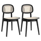 Rubber Wood Armless Dining Chairs Scandinavian Open Back Dining Side Chair