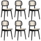 Rubber Wood Armless Dining Chairs Scandinavian Open Back Dining Side Chair