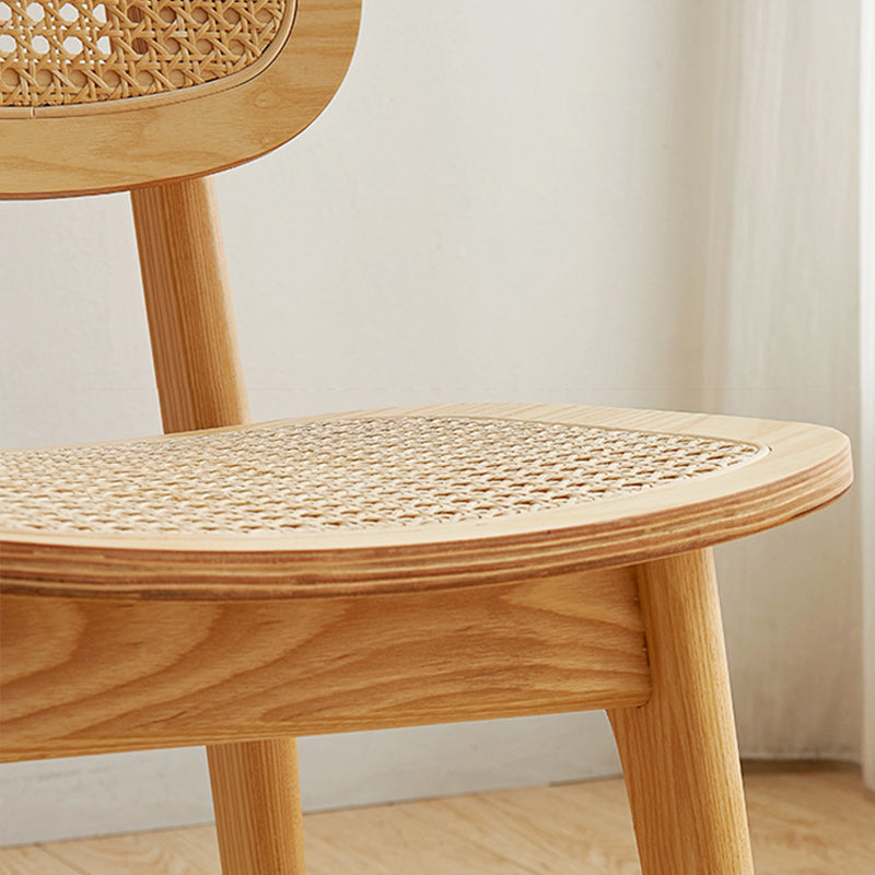 Rubber Wood Armless Dining Chairs Scandinavian Open Back Dining Side Chair