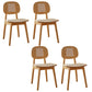 Rubber Wood Armless Dining Chairs Scandinavian Open Back Dining Side Chair