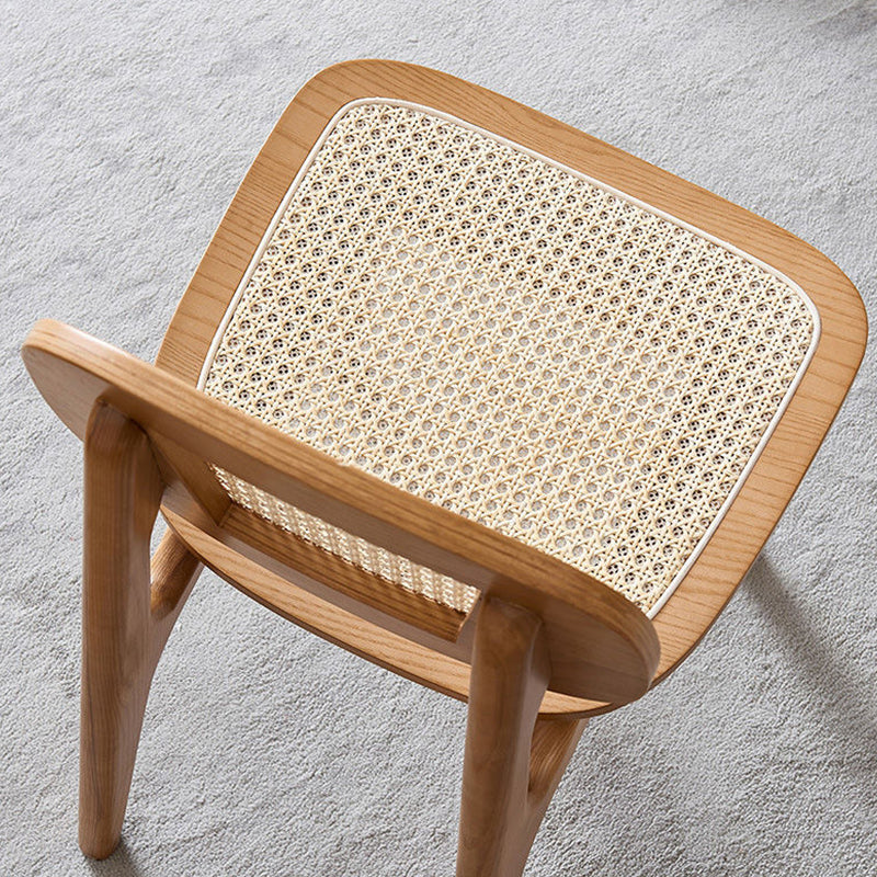 Rubber Wood Armless Dining Chairs Scandinavian Open Back Dining Side Chair