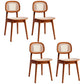 Rubber Wood Armless Dining Chairs Scandinavian Open Back Dining Side Chair