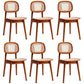 Rubber Wood Armless Dining Chairs Scandinavian Open Back Dining Side Chair