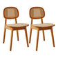 Rubber Wood Armless Dining Chairs Scandinavian Open Back Dining Side Chair