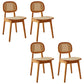 Rubber Wood Armless Dining Chairs Scandinavian Open Back Dining Side Chair