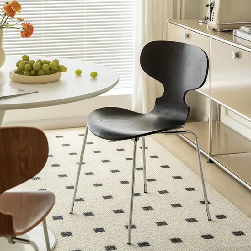 Metal and Wood Armless Dining Chairs Contemporary Side Chair Set Clearhalo 'Dining Chairs' 'Dining Tables & Seating' 'dining_chair' 'furn' 'furn_dining_chair' 'Furniture' 'Kitchen & Dining Furniture' 5598311