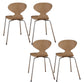 Metal and Wood Armless Dining Chairs Contemporary Side Chair Set Wood 4 Piece Set Clearhalo 'Dining Chairs' 'Dining Tables & Seating' 'dining_chair' 'furn' 'furn_dining_chair' 'Furniture' 'Kitchen & Dining Furniture' 5598325
