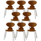Metal and Wood Armless Dining Chairs Contemporary Side Chair Set Walnut 8 Piece Set Clearhalo 'Dining Chairs' 'Dining Tables & Seating' 'dining_chair' 'furn' 'furn_dining_chair' 'Furniture' 'Kitchen & Dining Furniture' 5598332