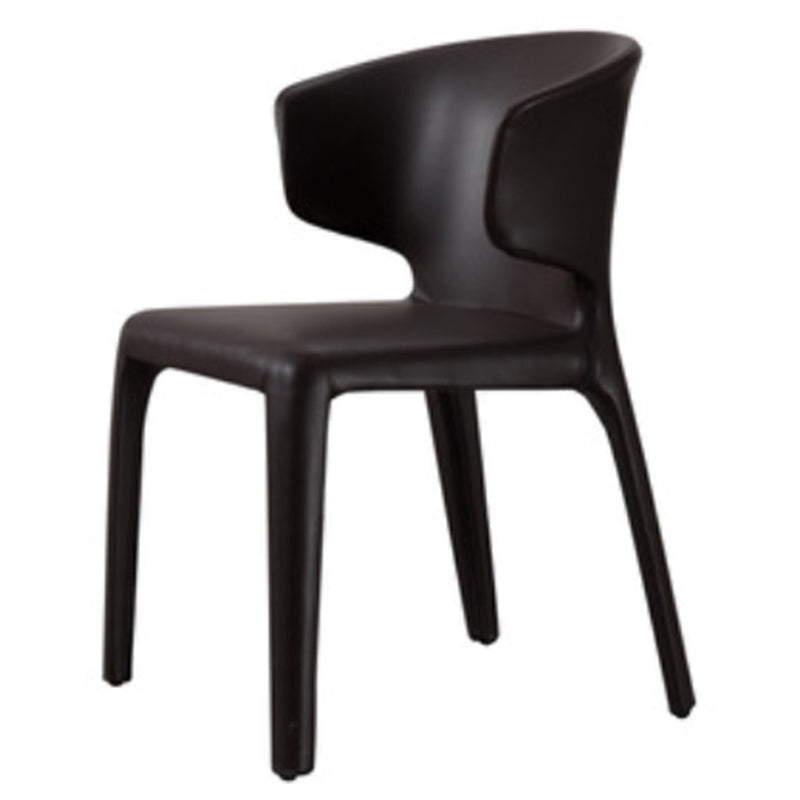 Faux Leather Dining Accent Chair Wingback Arm Chair for Home Black 1 Piece Clearhalo 'Dining Chairs' 'Dining Tables & Seating' 'dining_chair' 'furn' 'furn_dining_chair' 'Furniture' 'Kitchen & Dining Furniture' 5598359