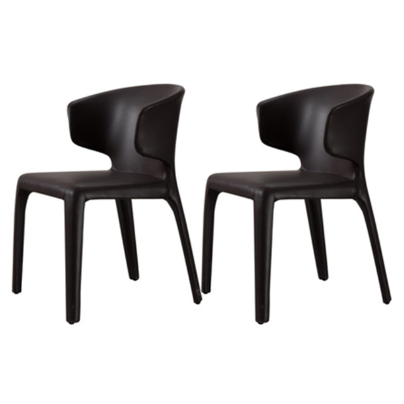 Faux Leather Dining Accent Chair Wingback Arm Chair for Home Black 2 Piece Set Clearhalo 'Dining Chairs' 'Dining Tables & Seating' 'dining_chair' 'furn' 'furn_dining_chair' 'Furniture' 'Kitchen & Dining Furniture' 5598360