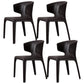 Faux Leather Dining Accent Chair Wingback Arm Chair for Home Black 4 Piece Set Clearhalo 'Dining Chairs' 'Dining Tables & Seating' 'dining_chair' 'furn' 'furn_dining_chair' 'Furniture' 'Kitchen & Dining Furniture' 5598363
