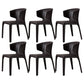 Faux Leather Dining Accent Chair Wingback Arm Chair for Home Black 6 Piece Set Clearhalo 'Dining Chairs' 'Dining Tables & Seating' 'dining_chair' 'furn' 'furn_dining_chair' 'Furniture' 'Kitchen & Dining Furniture' 5598365