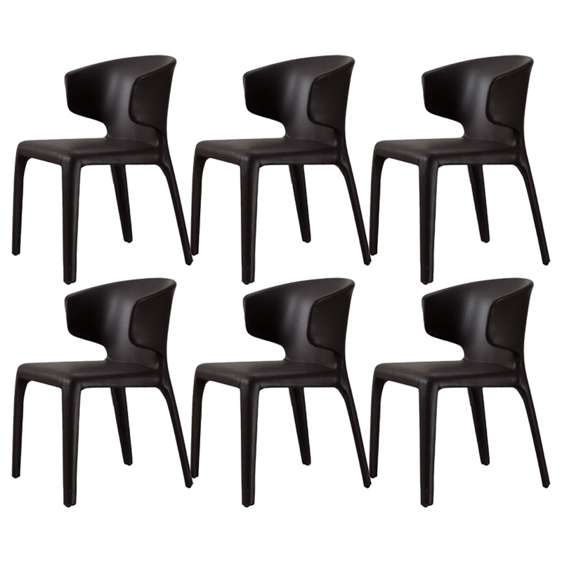 Faux Leather Dining Accent Chair Wingback Arm Chair for Home Black 6 Piece Set Clearhalo 'Dining Chairs' 'Dining Tables & Seating' 'dining_chair' 'furn' 'furn_dining_chair' 'Furniture' 'Kitchen & Dining Furniture' 5598365