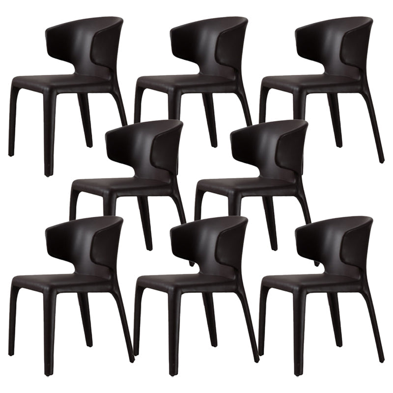 Faux Leather Dining Accent Chair Wingback Arm Chair for Home Black 8 Piece Set Clearhalo 'Dining Chairs' 'Dining Tables & Seating' 'dining_chair' 'furn' 'furn_dining_chair' 'Furniture' 'Kitchen & Dining Furniture' 5598367