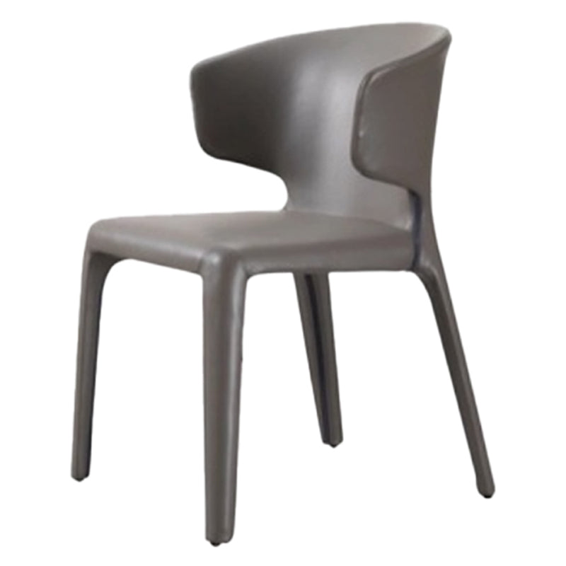 Faux Leather Dining Accent Chair Wingback Arm Chair for Home Dark Gray 1 Piece Clearhalo 'Dining Chairs' 'Dining Tables & Seating' 'dining_chair' 'furn' 'furn_dining_chair' 'Furniture' 'Kitchen & Dining Furniture' 5598368