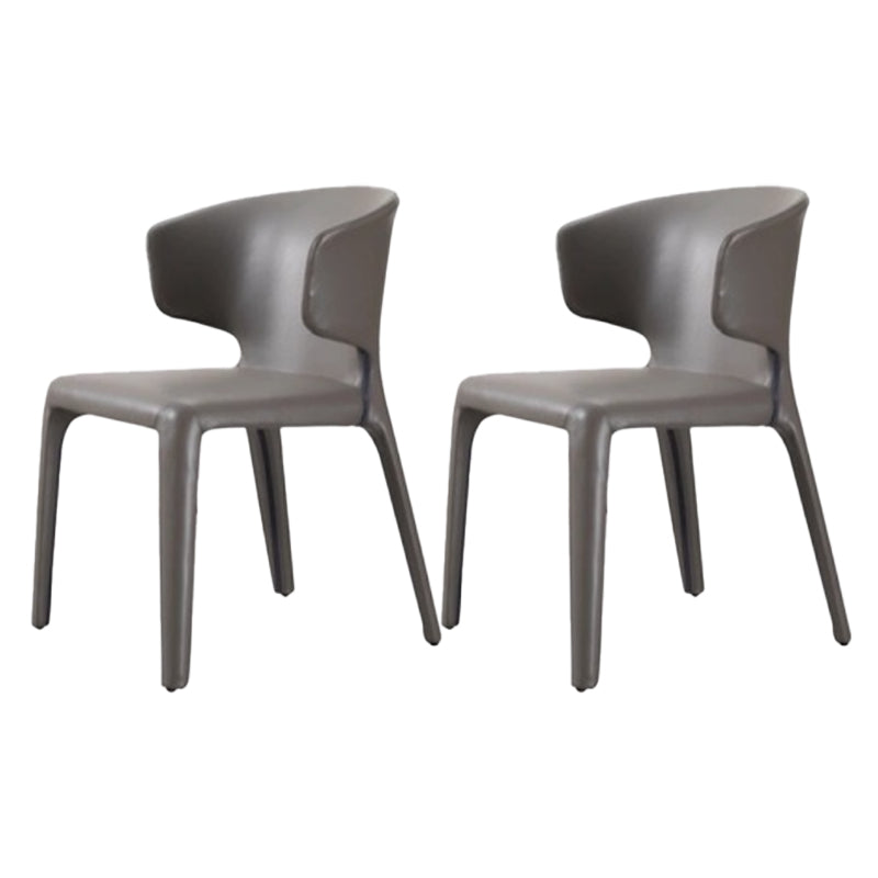 Faux Leather Dining Accent Chair Wingback Arm Chair for Home Dark Gray 2 Piece Set Clearhalo 'Dining Chairs' 'Dining Tables & Seating' 'dining_chair' 'furn' 'furn_dining_chair' 'Furniture' 'Kitchen & Dining Furniture' 5598371