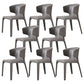 Faux Leather Dining Accent Chair Wingback Arm Chair for Home Dark Gray 8 Piece Set Clearhalo 'Dining Chairs' 'Dining Tables & Seating' 'dining_chair' 'furn' 'furn_dining_chair' 'Furniture' 'Kitchen & Dining Furniture' 5598376