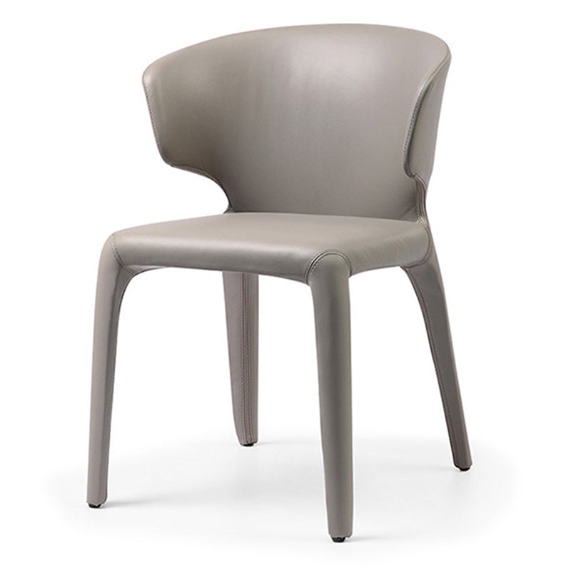 Faux Leather Dining Accent Chair Wingback Arm Chair for Home Light Gray 1 Piece Clearhalo 'Dining Chairs' 'Dining Tables & Seating' 'dining_chair' 'furn' 'furn_dining_chair' 'Furniture' 'Kitchen & Dining Furniture' 5598377