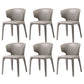 Faux Leather Dining Accent Chair Wingback Arm Chair for Home Light Gray 6 Piece Set Clearhalo 'Dining Chairs' 'Dining Tables & Seating' 'dining_chair' 'furn' 'furn_dining_chair' 'Furniture' 'Kitchen & Dining Furniture' 5598380