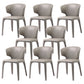 Faux Leather Dining Accent Chair Wingback Arm Chair for Home Light Gray 8 Piece Set Clearhalo 'Dining Chairs' 'Dining Tables & Seating' 'dining_chair' 'furn' 'furn_dining_chair' 'Furniture' 'Kitchen & Dining Furniture' 5598381