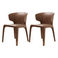 Faux Leather Dining Accent Chair Wingback Arm Chair for Home Brown 2 Piece Set Clearhalo 'Dining Chairs' 'Dining Tables & Seating' 'dining_chair' 'furn' 'furn_dining_chair' 'Furniture' 'Kitchen & Dining Furniture' 5598383