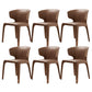 Faux Leather Dining Accent Chair Wingback Arm Chair for Home Brown 6 Piece Set Clearhalo 'Dining Chairs' 'Dining Tables & Seating' 'dining_chair' 'furn' 'furn_dining_chair' 'Furniture' 'Kitchen & Dining Furniture' 5598385