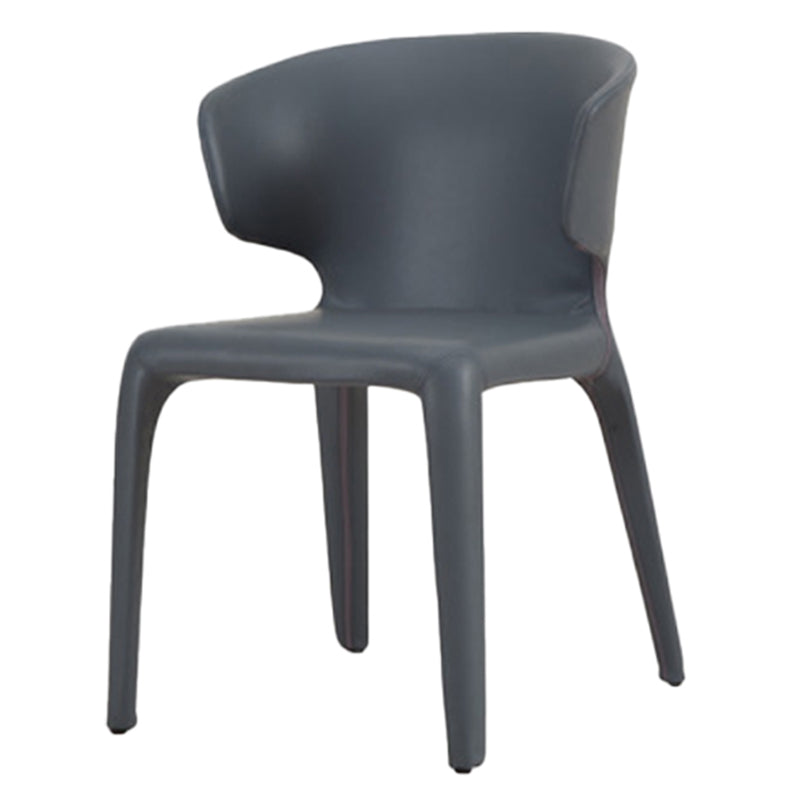 Faux Leather Dining Accent Chair Wingback Arm Chair for Home Blue 1 Piece Clearhalo 'Dining Chairs' 'Dining Tables & Seating' 'dining_chair' 'furn' 'furn_dining_chair' 'Furniture' 'Kitchen & Dining Furniture' 5598387