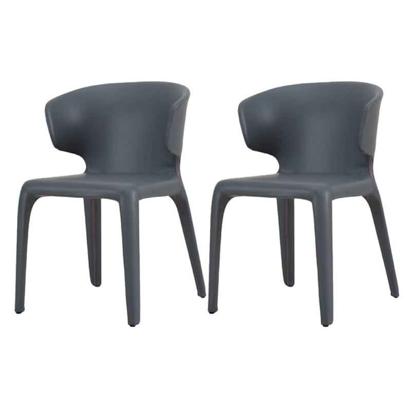 Faux Leather Dining Accent Chair Wingback Arm Chair for Home Blue 2 Piece Set Clearhalo 'Dining Chairs' 'Dining Tables & Seating' 'dining_chair' 'furn' 'furn_dining_chair' 'Furniture' 'Kitchen & Dining Furniture' 5598388