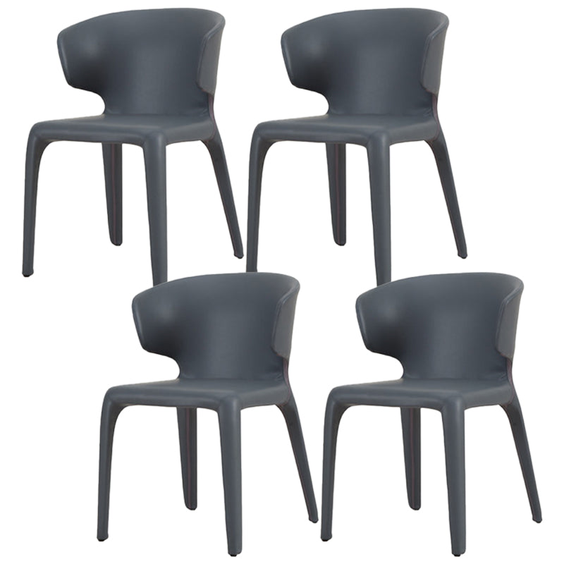 Faux Leather Dining Accent Chair Wingback Arm Chair for Home Blue 4 Piece Set Clearhalo 'Dining Chairs' 'Dining Tables & Seating' 'dining_chair' 'furn' 'furn_dining_chair' 'Furniture' 'Kitchen & Dining Furniture' 5598389