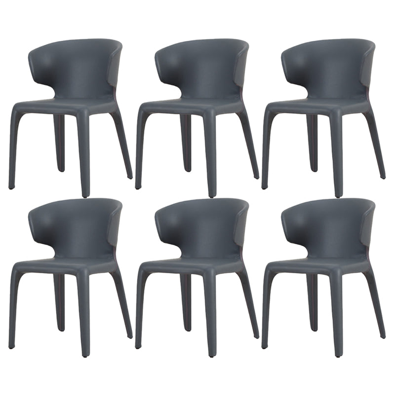 Faux Leather Dining Accent Chair Wingback Arm Chair for Home Blue 6 Piece Set Clearhalo 'Dining Chairs' 'Dining Tables & Seating' 'dining_chair' 'furn' 'furn_dining_chair' 'Furniture' 'Kitchen & Dining Furniture' 5598390