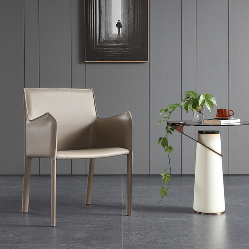 Silla de comedor tapizada moderna silla de acento de comedor de cuero falso