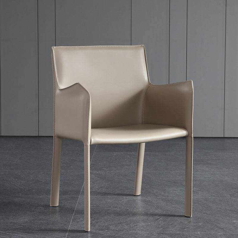 Silla de comedor tapizada moderna silla de acento de comedor de cuero falso